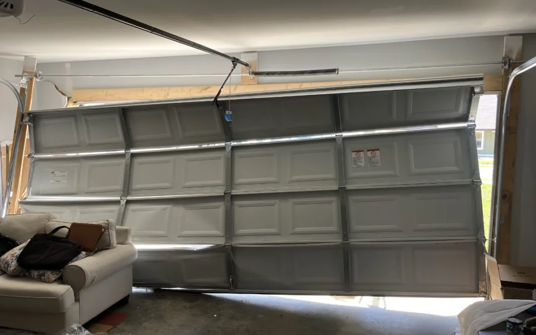 Broken and Dented Garage Door